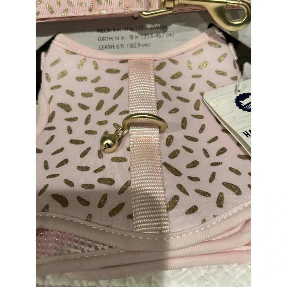 Whisker City Cat Vest Harness Adult Leash & Harness Pink‎ Gold NEW